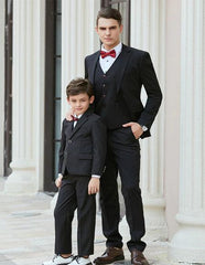 Dad And Son Black Matching  wedding outfit Suits Perfect for toddler Suit wedding attire outfits