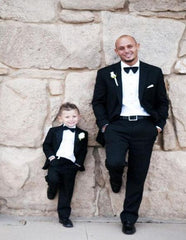 Dad And Son Black Matching Two Button Straight Fit Perfect for toddler Suit wedding  attire outfits Suits