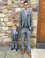 Dad And Son Gray Two Button Perfect for toddler Suit wedding  attire outfits Suits