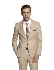 Giorgio Fiorelli Suit Men's Solid Beige Suit