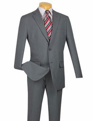 Men's Gray Poly Poplin Fabric Classic Fit Flat Front Pant Suit