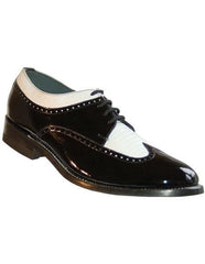 Men's Grey~White Leather Sole Gangster Dress Shoe