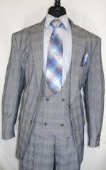 Men's Suit  Grey ~ Plaid Design Checkered Suit Jacket