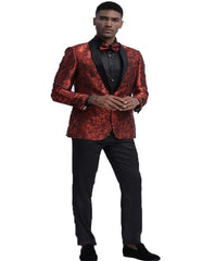 Red Shawl Lapel Slim Fit Tuxedo Dinner Jacket For Men