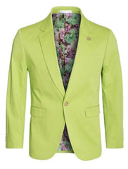 Men'S Cotton Stretch Slim Fit Blazer Apple