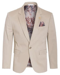 Men'S Cotton Stretch Slim Fit Blazer Khaki