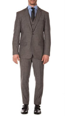 Tweed 3 Piece Suit - Tweed Wedding Suit Mens Grey Matching Super Slim Pants With Unhemmed Bottoms Designer Cheap Priced Men'S Slim Fitted Suit - Skinny Fit Suit