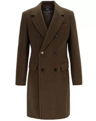 Men's Fashion Show Capsule Coat Men's double breasted overcoat ~ Long Men's Dress Topcoat -  Winter coat Green