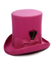 Premium Wool Fuchsia Top Hat ~ Tuxedo Hat