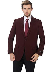 Men'S Burgundy Classic Fit Sport Coat