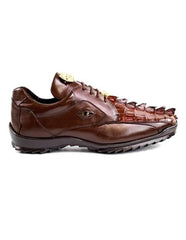 Authentic Genuine Skin Italian Dress Sneaker In Brown