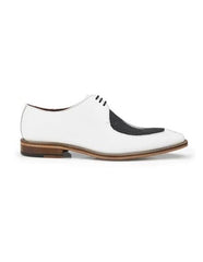 Black and White Genuine Skin Italian Mario Blucher Dress Shoes