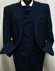 Dark Navy Double breasted Peak lapel Pleated Pants