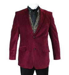 Velour Men'S Blazer Jacket Velvet Smoking Burgundy ~ Wine ~ Maroon