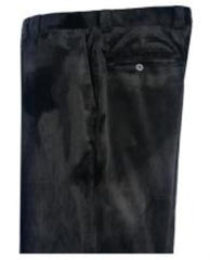 Men'S Black Velvet Pants Velour Men'S Flat Front Unhemmed Unfinished Bottom