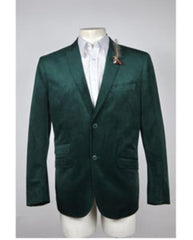 Mens Green Velvet Blazer Mens 2 Button Velvet Velour Men'S Blazer Jacket Hunter ~ Olive Green Sportcoat Jacket