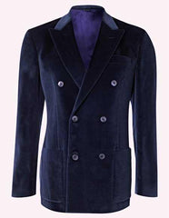 Men'S Velvet Dark Navy Blue Blazer - Sport Coat For Men