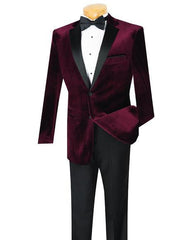 Wine Velvet Tuxedo  Men's blazer Jacket