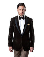 Men's Brown Velvet velour Men's blazer Jacket Tuxedo Looking Sport Coat