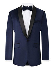 Men's Navy Velvet 2 Piece Tuxedo Regular Fit Jacket