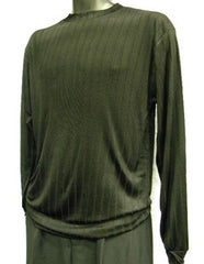 Men'S Black Rayon/Poly Mock Neck Shirt