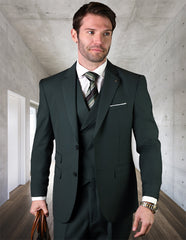 Hunter Wool One Chest Pocket 2 Button Vested Suit