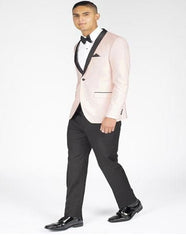 Men'S Pink Two Flap Front Pockets Blush Suit