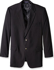 Men's Classic Portly Blazer Solid Black Executive Fit Suit - Mens Portly Suit