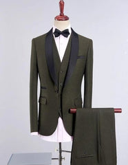 Men's Army Green Four-Button Back Vent Tuxedos