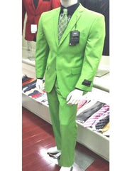 Men's Lime Green Two Button Closure Suit