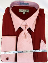 Brick Multi Colorful Men'S Dress Shirt