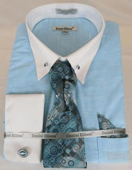 Teal Colorful Men'S Dress Shirt