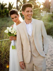 Men's Champagne Color Wedding Suit - Summer Color