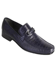 Mens Navy Genuine Caiman Belly and Lizard Slip On By Los Altos