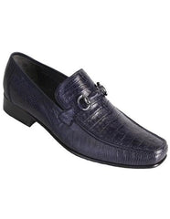 Mens Navy Genuine Caiman Belly and Lizard Slip On By Los Altos