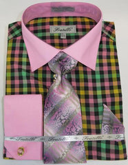 Rose Pink Colorful Men's Dress Shirt