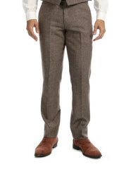 Men's Tweed Pants - Herringbone Pants Taupe - Light Brown - Tan