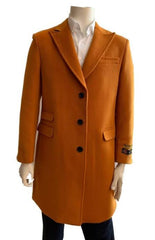 Men's Overcoat - Three Quarter Car coat + Orange