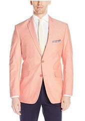 Mens Chambray Sportcoat - Chambray Blazer - Summer Cotton Blazer Orange