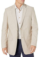 Mens Chambray Sportcoat - Chambray Blazer - Summer Cotton Blazer Tan