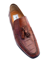 Mens Genuine Crocodile Loafers Cognac