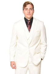 Mens Suits 3 Piece Suit Walter Classic Fit Cream