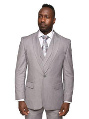 Steven Land Suits 3 Piece Suit Walter Classic Fit Light Grey