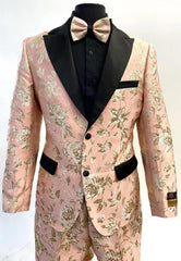 Rose Gold Suit - Rose Gold Tuxedo With Bowtie Including Pants