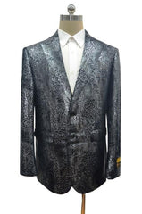 Snakeskin Blazer - Snakeskin Jacket Black ~ Dark Silver