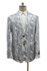 Snakeskin Blazer - Snakeskin Jacket White ~ Light Black