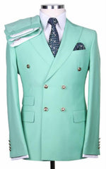 Slim Fitted Cut Mens Double Breasted Blazer - Lime Double Breasted Sport Coat