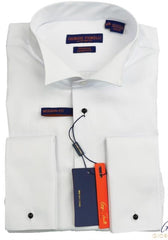 Mens Wing Tip Collar Tuxedo Shirt White