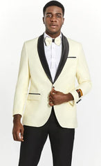 Mens One Button Ivory Tuxedo Dinner Jacket