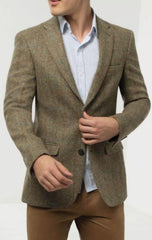 Mens Tweed Jacket in Green